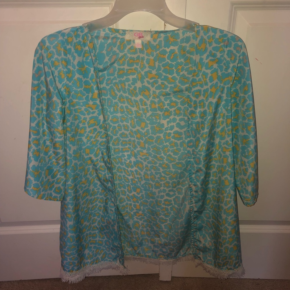 Girls large leopard kimono
